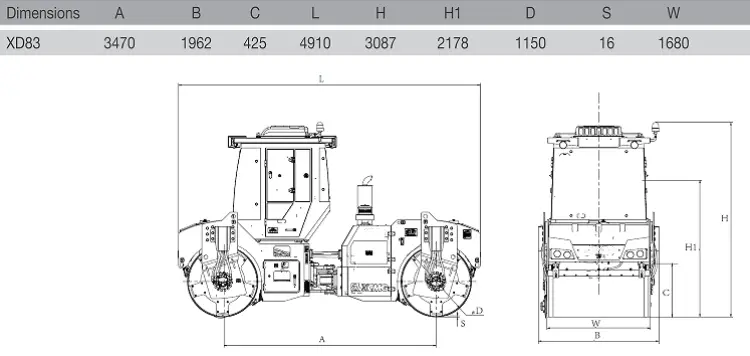Double drum road roller XD83 for sale-Details