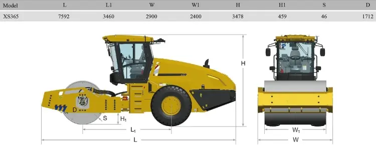Hydraulic single drum road roller XS365 for sale-Details