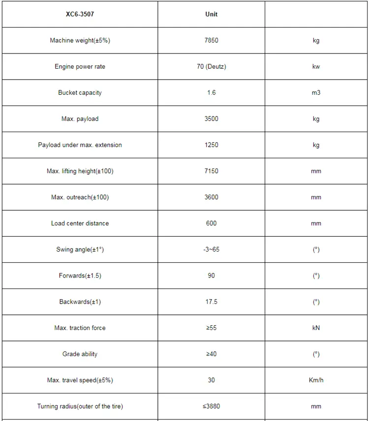 XC6-3507 3.5 Ton Telehandler For Sale2