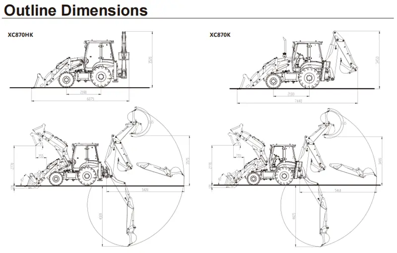 XC870K Backhoe Loader Front End Loader For Sale-3