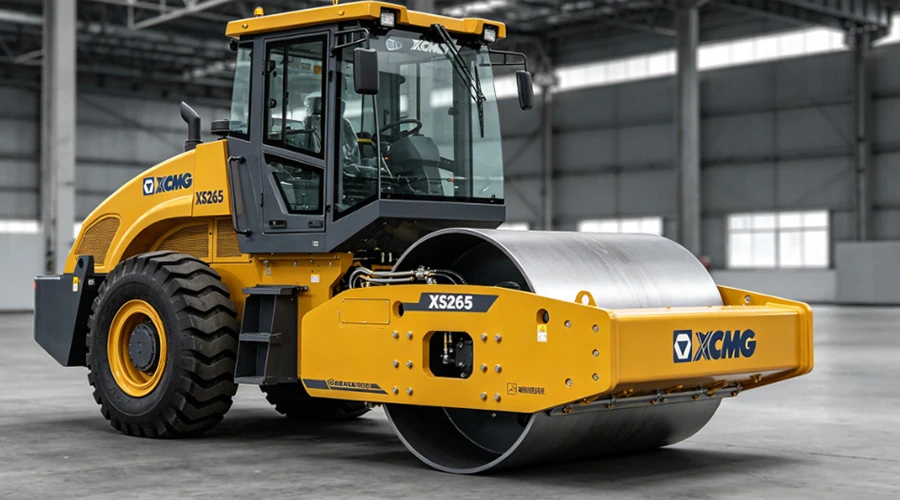 xcmg xs265 26 ton road roller side view banner