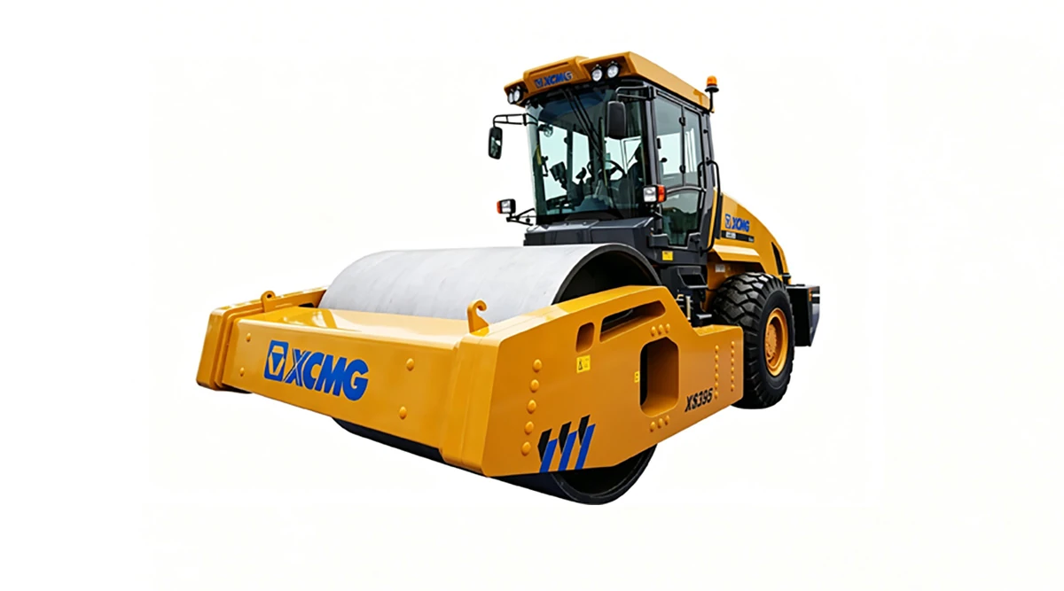 xcmg xs395 vibratory roller side view