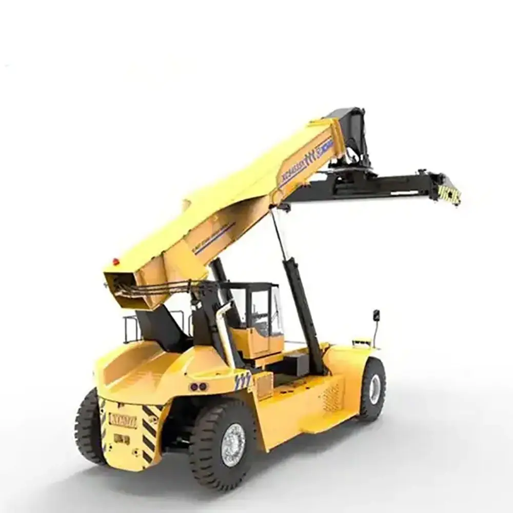 XCMG XCS4535K container reach stacker with a telescopic boom, designed for heavy-duty lifting and container handling at port yards.
