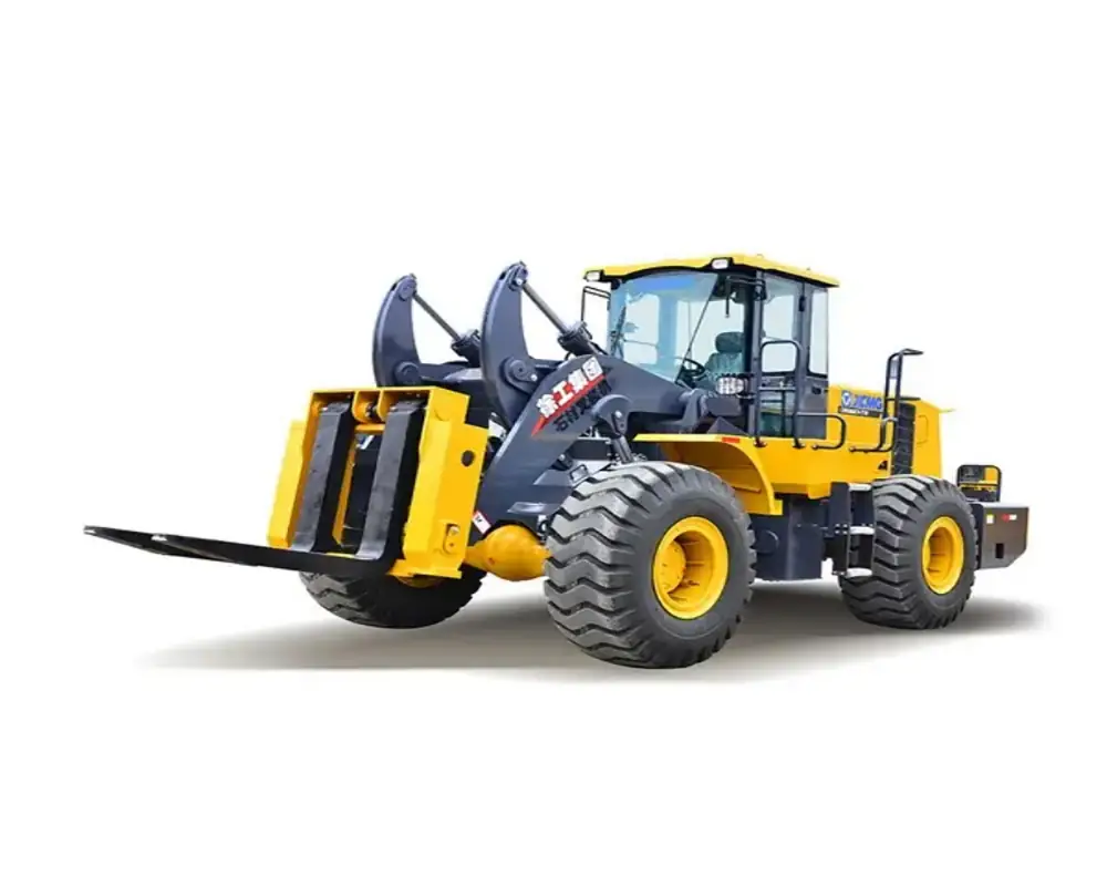 lw500kv t18 wheel loader with adjustable stone forks
